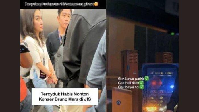 Viral sosok Yuanikarina pamer nonton konser Bruno Mars bareng Gibran, bebas antri hingga tidak bayar tol.(TikTok)