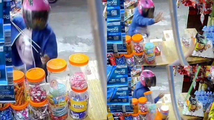 Viral video perampok ngacir lawan emak-emak penjaga toko kelontong