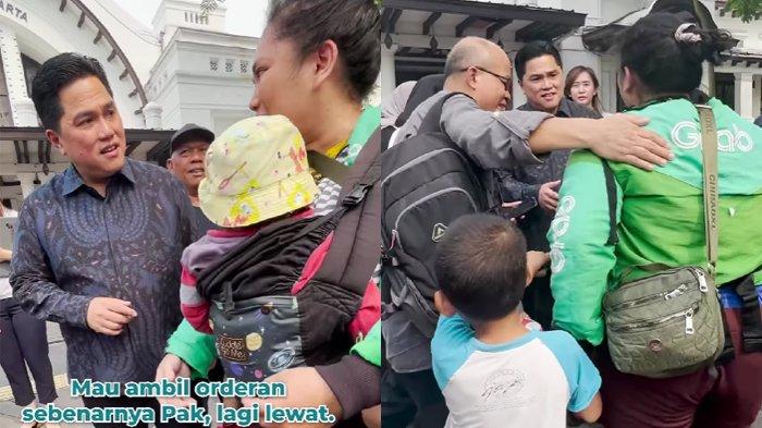 Wahyuni ngojek sambil membawa dua anaknya yang masih balita buru-buru ketemu Erick Thohir 1