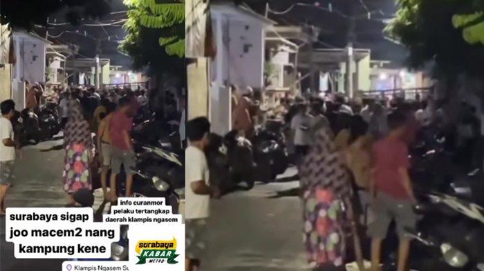 Warga Klampis Ngasem Surabaya kepung maling motor buang air besar (BAB) di celana karena ketakutan