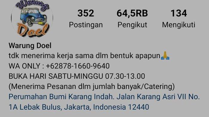 Warung Doel sosmed (Instagram)