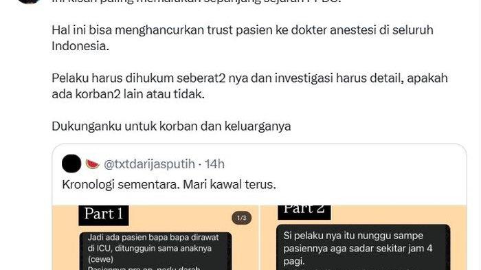 Dokter Tirta komentari kasus pemerkosaan dokter PPDS Anestesi Unpad di RSHS Bandung