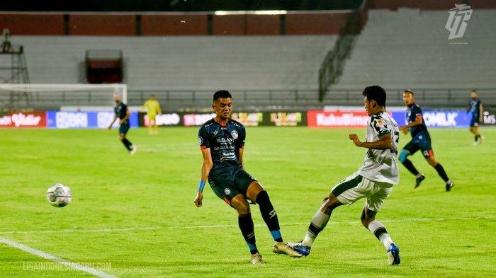 Arema FC vs Persikabo skor 0-0 di Stadion I Wayan Dipta Gianyar Bali, Rabu (5/1/2022).