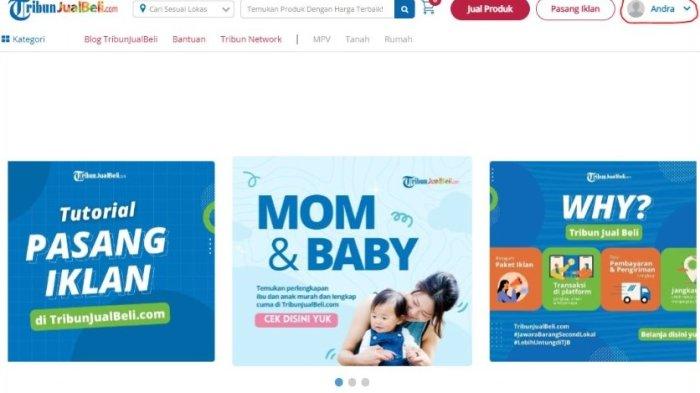 Buka www.tribunjualbeli.com dan buka menu “Iklan Saya” pada bagian profil pojok kanan atas.
