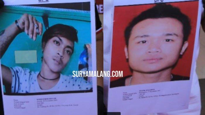 POLISI MEMBURU 2 TUKANG PENCAK PENGECUT: Totok Sugiarto (31) asal Desa Babad, Kedungadem, Bojonegoro dan Ferdi Firmansyah (21) asal Desa Gadung, Driyorejo, Gresik.