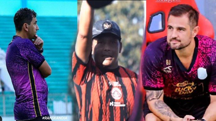Pelatih caretaker Arema FC,Kuncoro (tengah) yang memimpin tim Arema FC tanpa pelatih kepala dan tanpa pelatih kiper akan hadapi RANS NUsantara yang dipimpin pelatih kepala mantan Arema, AEduardo Almeida dan mantan pelatih kiper Arema FC, Felipe Americo malam ini, siaran langsung di Indosiar mulai pukul 19.00 WIB