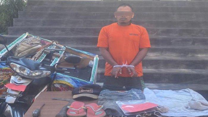 Maling meteran air berinisial SBK alias Bakir (42) berikut barang bukti diringkus Satreskrim Polresta Malang Kota.