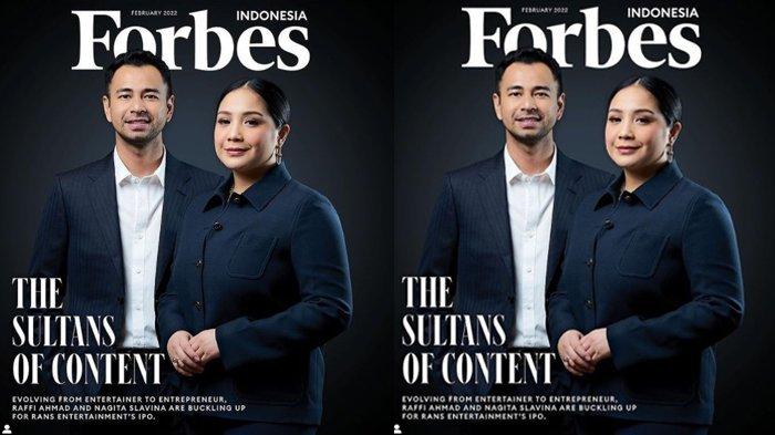 Nagita Slavina dan Raffi Ahmad di cover majalan Forbes Indonesia edisi Februari 2022