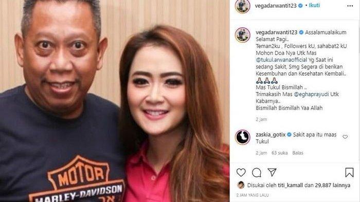 Postingan Vega Darwanti membagikan kabar Tukul Arwana pendarahan otak