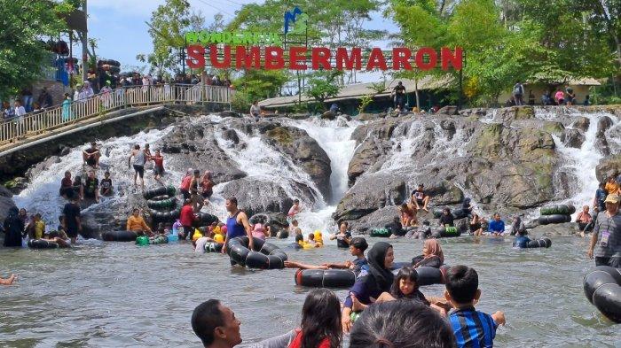 Wisata Alam Sumber Maron di Desa Karangsuko, Kecamatan Pagelaran, Kabupaten Malang, Selasa (25/4/2023)