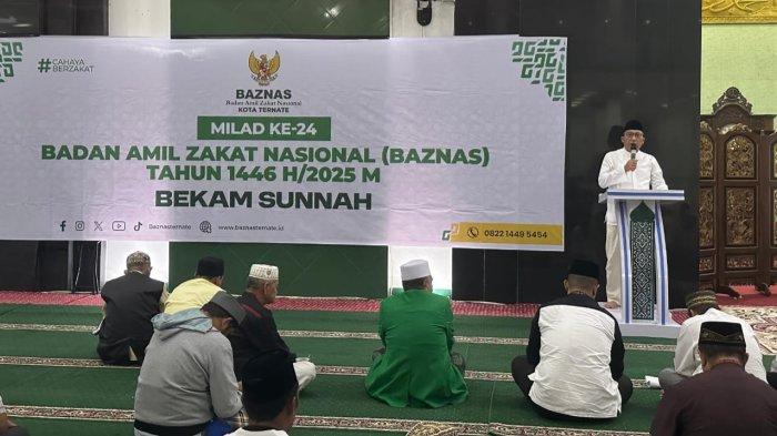 HARAPAN: Arahan Wali Kota Ternate, Maluku Utara M Tauhid Soleman pada Milad Baznas ke 24, Minggu (12/1/2025)