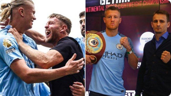 Bintang Man City Erling Haaland dipeluk fans yang ternyata petinju Terry Flanagan