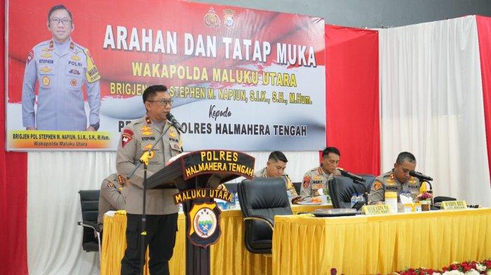 Wakapolda Maluku Utara, Brigjen Pol Stephen M. Napiun saat memberikan sambutan Selasa,(3/9/2024)