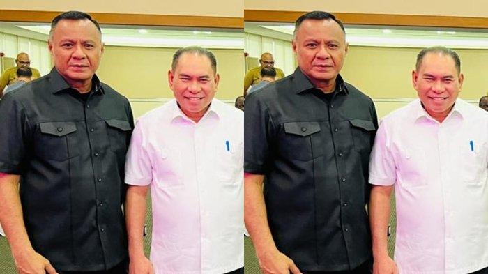 JABATAN: Wali Kota Tidore Kepulauan, Maluku Utara terpilih Muhammad Sinen (kiri) foto bersama Bupati Fak Fak terpilih Samaun Dahlan (kanan)