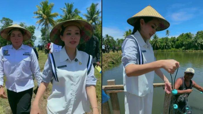 Gubernur Maluku Utara, Sherly Laos atau Sherly Tjoanda didampingi Kepala Desa Todowongi, Kecamatan Jailolo, Halmahera Barat, Mancelina Lobby, 11 April 2025. Gambar tangkap layar dari Instagram.com/@s_tjo.