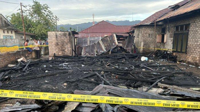 INSIDEN: kebakaran kos-kosan di Desa Kiya, Weda Utara, Halmahera Tengah, Maluku Utara, Selasa (11/2/2025).
