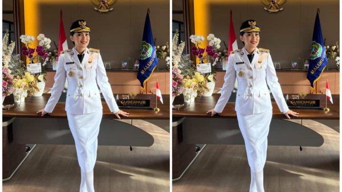 PELANTIKAN - Sherly Laos mengenakan PDU untuk pelantikan Gubernur di Istana Merdeka, Kamis (20/2/2025)