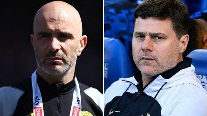 Pelatih Chelsea, Enzo Maresca dan mantan pelatih The Blues, Mauricio Pochettino