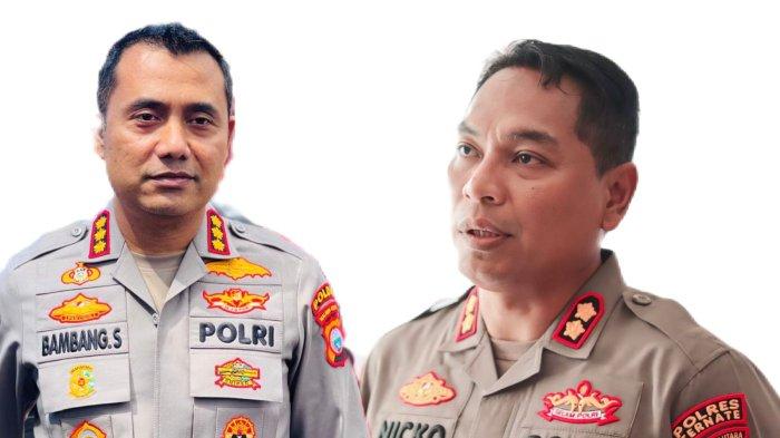 Kabid Humas Polda Maluku Utara Kombes Pol. Bambang Suharyono (kanan) dan Kapolres Ternate AKBP Nico Irawan (kiri), Senin (2/12/2024)