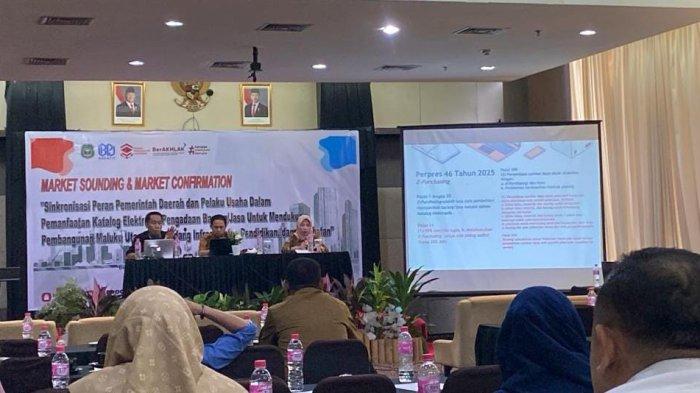 PROGRAM: Suasana market sounding dan market confirmasion yang digelar BPBJ Setda Maluku Utara, Selasa (8/7/2025)