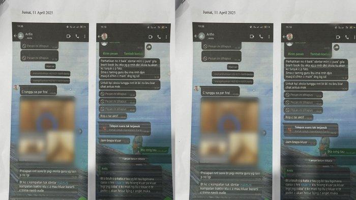 HUKUM: Tangkapan layar pesan korban dengan terduga pelaku. Yang mana terduga pelaku yang merupakan oknum TNI mengirim gambar tak senonoh korban ke keluarga. Walhasil keluarga korban melalui YLBH Maluku Utara melaporkan terduga pelaku ke Denpom XV/1 Ternate