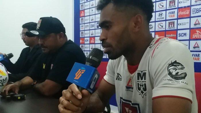 KOMPETISI: Sesi jumpa pers Malut United jelang laga melawan Borneo FC di Stadion Gelora Kie Raha, Ternate, Maluku Utara, Senin (10/2/2025)