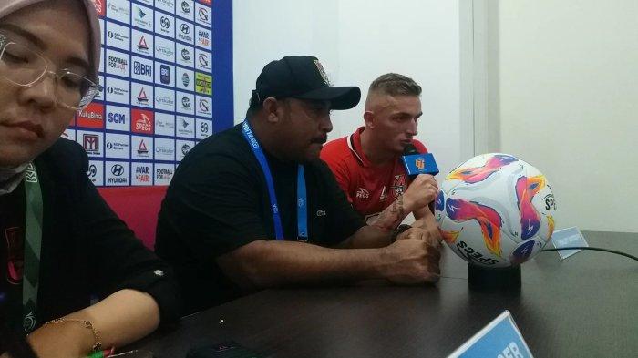 KOMPETISI: Sesi jumpa pers Malut United usai melawan Persija Jakarta di Stadion Gelora Kie Raha, Ternate, Sabtu (28/12/2024)