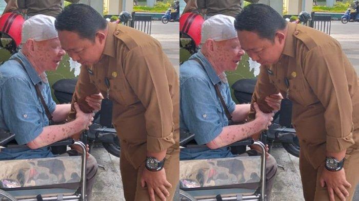 PEDULI: Sekkot Ternate, Maluku Utara Rizal Marsaoly ketika berbincang dengan H Udin, Selasa (24/6/2025)