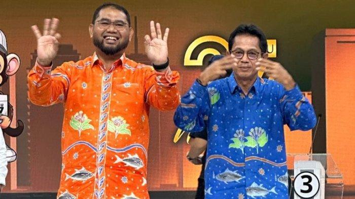 PILKADA: Paslon bupati dan wakil bupati Halmahera Selatan nomoru urut 3, Bassam-Helmi ketika menyapa pendukung mereka usai debat kedua Pilkada 2024.