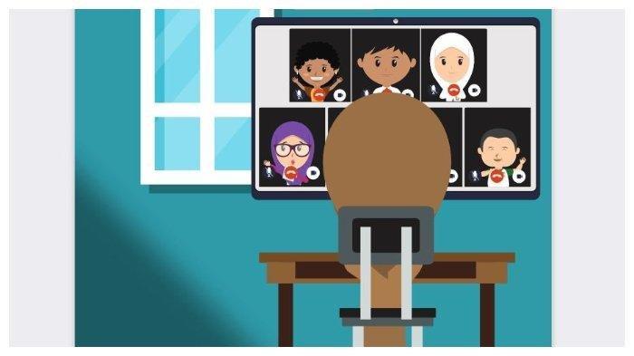 ILUSTRASI belajar secara daring (dalam jaringan) alias online.