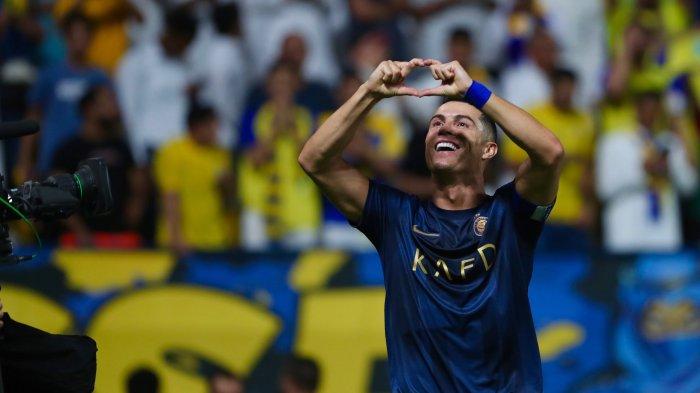 Cristiano Ronaldo saat Al Nassr melumat Al Shabab dengan skor 4-0 dalam Matchday 4 Liga Pro Saudi 2023-2024 di KSU Football Field, Rabu (30/8/2023) dini hari WIB.