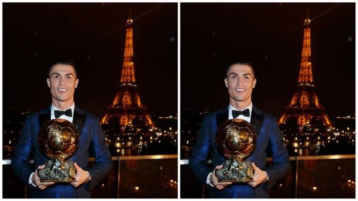 Cristiano Ronaldo saat memenangkan Ballon d'Or pada 2017