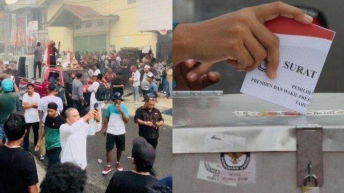 Aliansi Masyarakat Maluku Utara demo di depan Kantor Bawaslu dan KPU Malut.