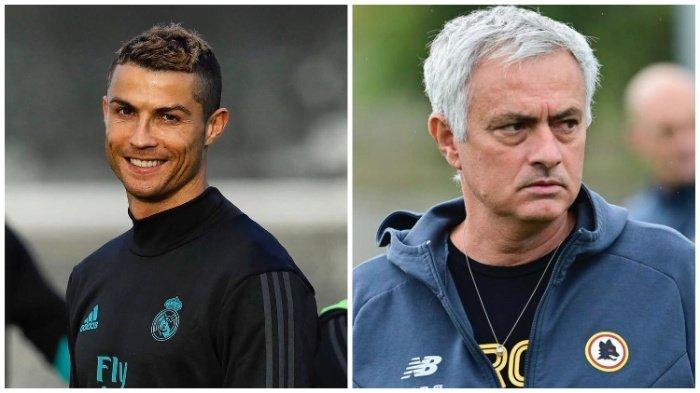 KOLASE FOTO Cristiano Ronaldo dan Jose Mourinho