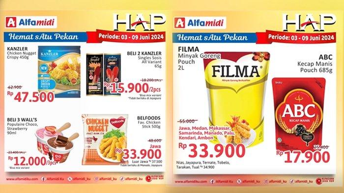 Katalog Promo Hemat Satu Pekan (HAP) Alfamidi Periode 3 - 9 Juni 2024/Sumber foto: Dok Instagram @alfamidi_ku