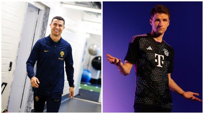 KOLASE FOTO Cristiano Ronaldo dan Thomas Muller