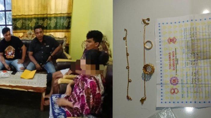 PENCURIAN - Anggota Resmob saat mengamankan terduga pelaku pencurian emas, Kamis (8/5/2025).