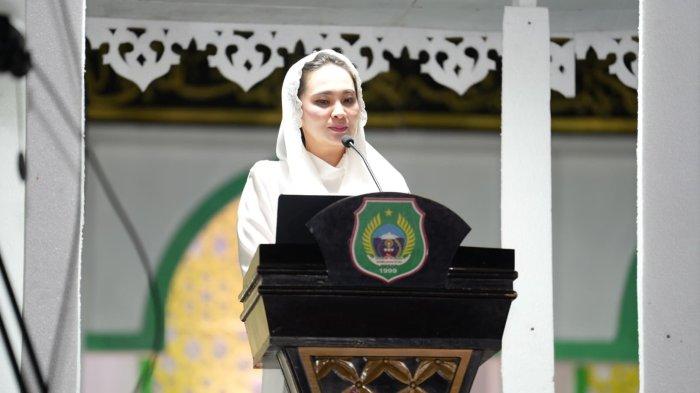 EVENT: Gubernur Maluku Utara Sherly Laos saat memberi sambutan dalam penutupan STQH XXVII tahun 2025.