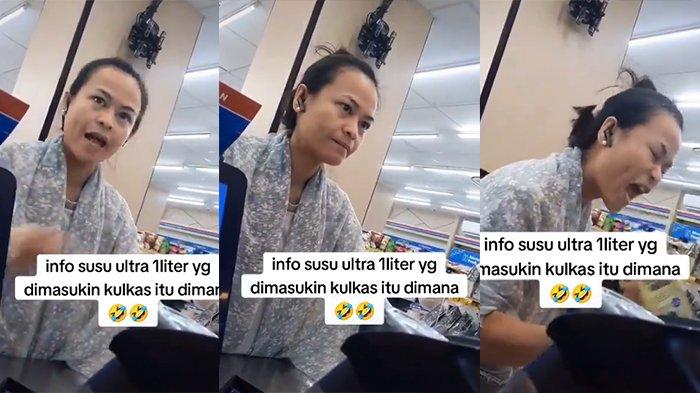 Tangkapan layar pada video viral yang diunggah pada media sosial X oleh akun @Gojekmilitan, Selasa (9/7/2024), di mana dalam video tersebut seorang wanita mengamuk pada karyawan minimarket karena susu UHT kemasan 1 liter yang ia pesan dalam kondisi tidak dingin.