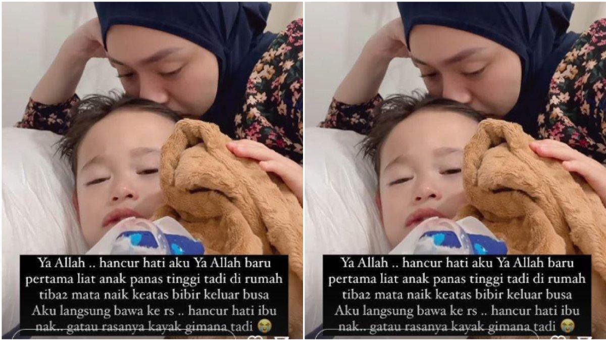Adzam putra Nathalie Holscher dilarikan ke rumah sakit