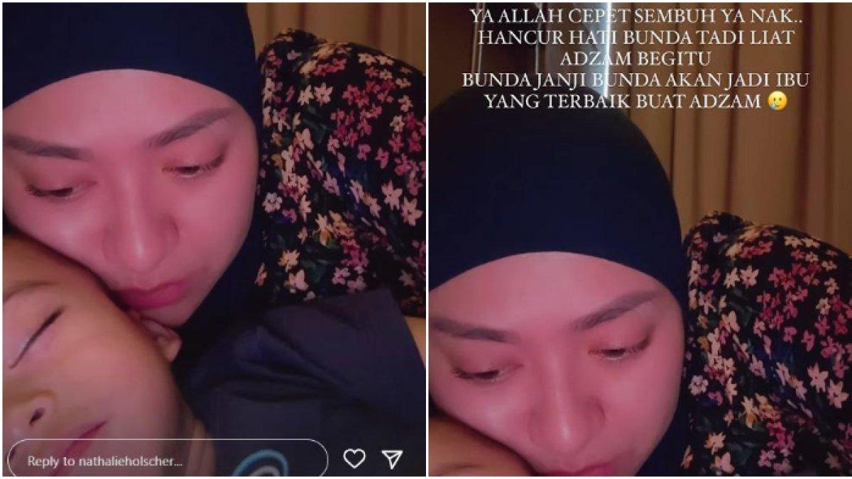 Nathalie Holscher pilu lihat Adzam jatuh sakit