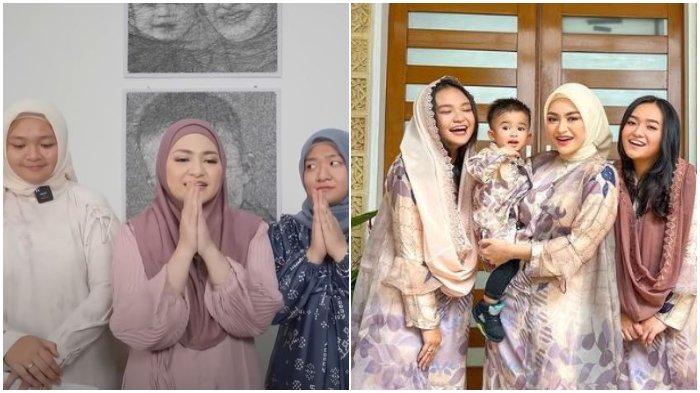 Nathalie Holscher bersama anak dan kedua adiknya