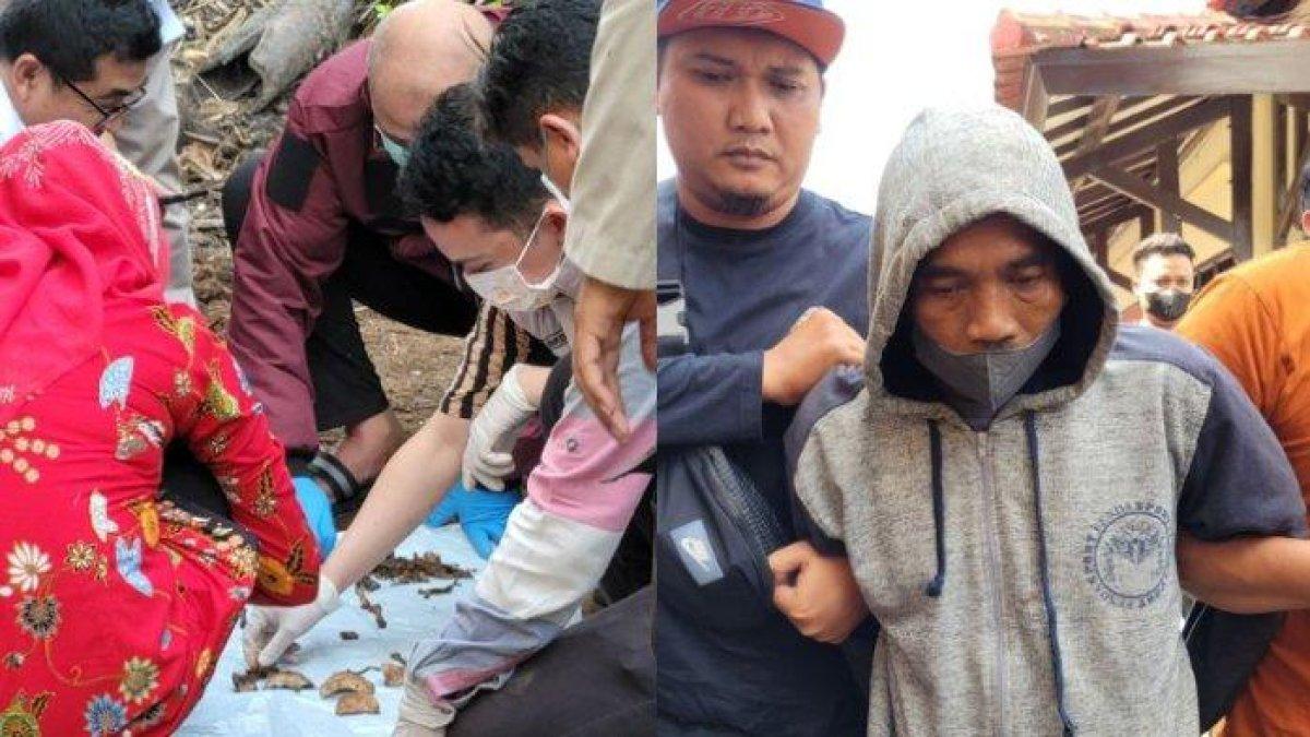 Penemuan kerangka bayi di Banyumas, Jawa Tengah, yang ternyata adalah hasil inses ayah dan anak (kiri). Rudi (57), pelaku inses dan pembunuhan bayi (kanan).