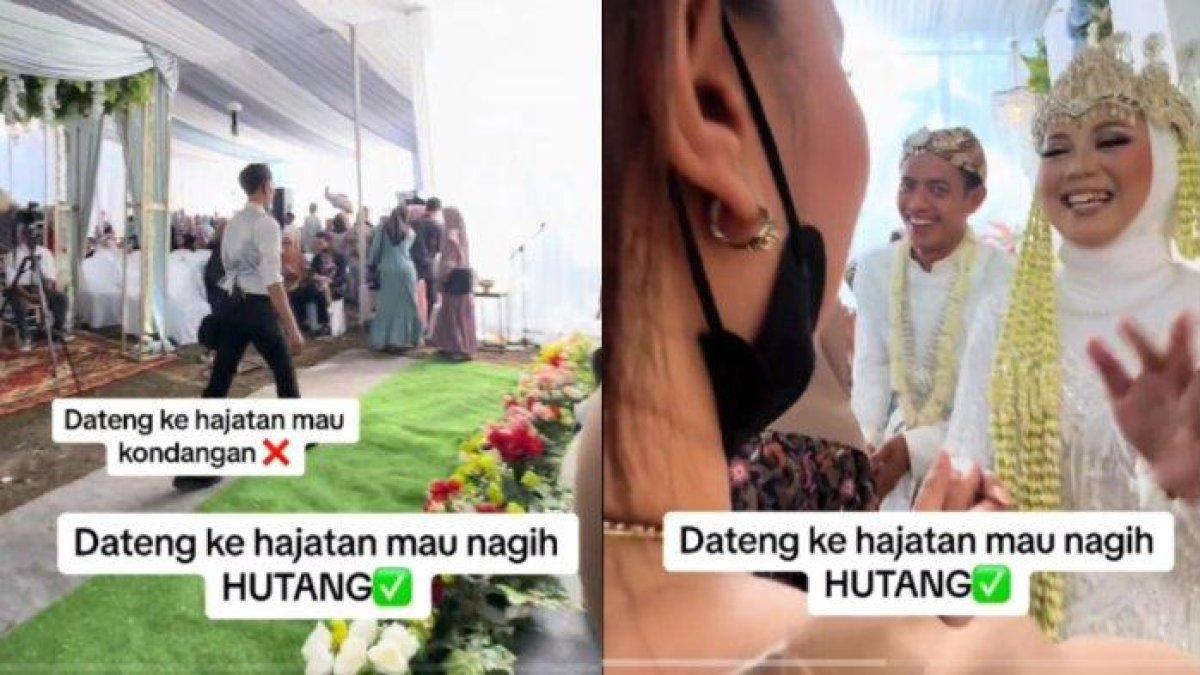 Penyanyi dangdut Ayu Wulan Sari alias Ayu Wess datang ke kondangan untuk menagih utang arisan ke pengantin wanita, viral di media sosial TikTok.