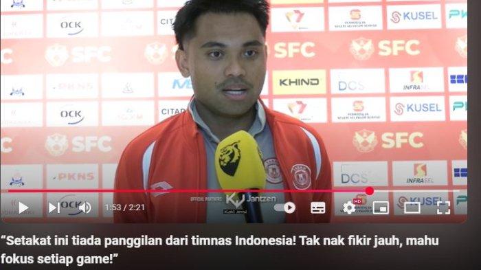 Saddil Ramdani saat sesi wawancara pasca mengawal Sabah FC di Liga Malaysia