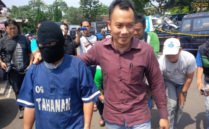Ilustrasi pelaku pencabulan saat ditangkap polisi.