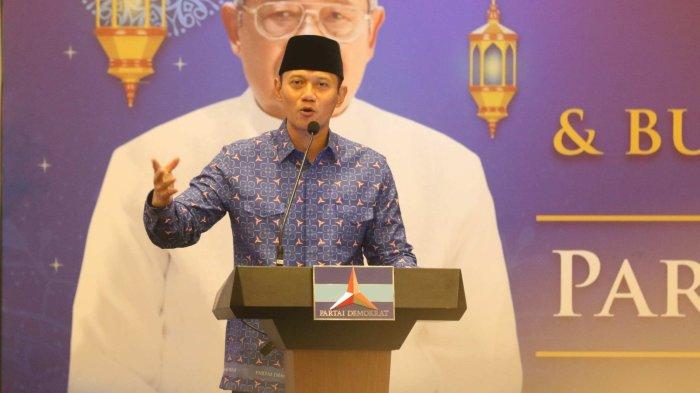 Partai Demokrat menggelar buka puasa bersama bersama kadernya, Sabtu (23/3/2023). Dalam kesempatan itu AHY mengatakan jika tetap gabung di Koalisi Perubnahan akan lebur partainya.