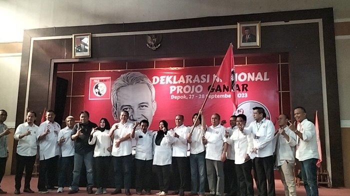Deklarasi Projo Ganjar untuk kemenangan Bacapres Ganjar Pranowo di Hotel Bumi Wiyata, Kota Depok, Jawa Barat, Rabu (27/9/2023).