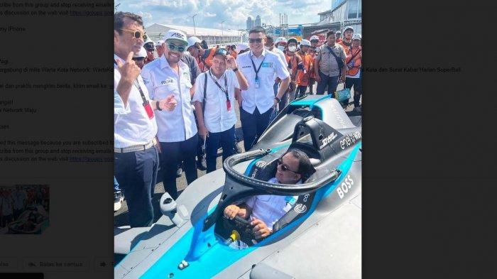 Gubernur DKI Jakarta Anies Baswedan meninjau sirkuit Formula E Jakarta E-Prix yang lokasinya berada di dalam kawasan Taman Impian Jaya Ancol, Jakarta Utara, Rabu (1/6/2022)