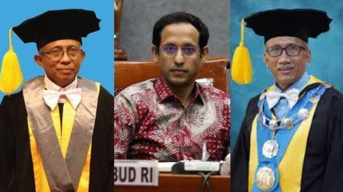 Selain gelar profesornya dicopot Mendikbud Nadiem Makarim, Hasan Fauzi (61) dan mantan Sekretaris MWA UNS Tri Atmojo (60) pensiun lebih cepat 10 tahun